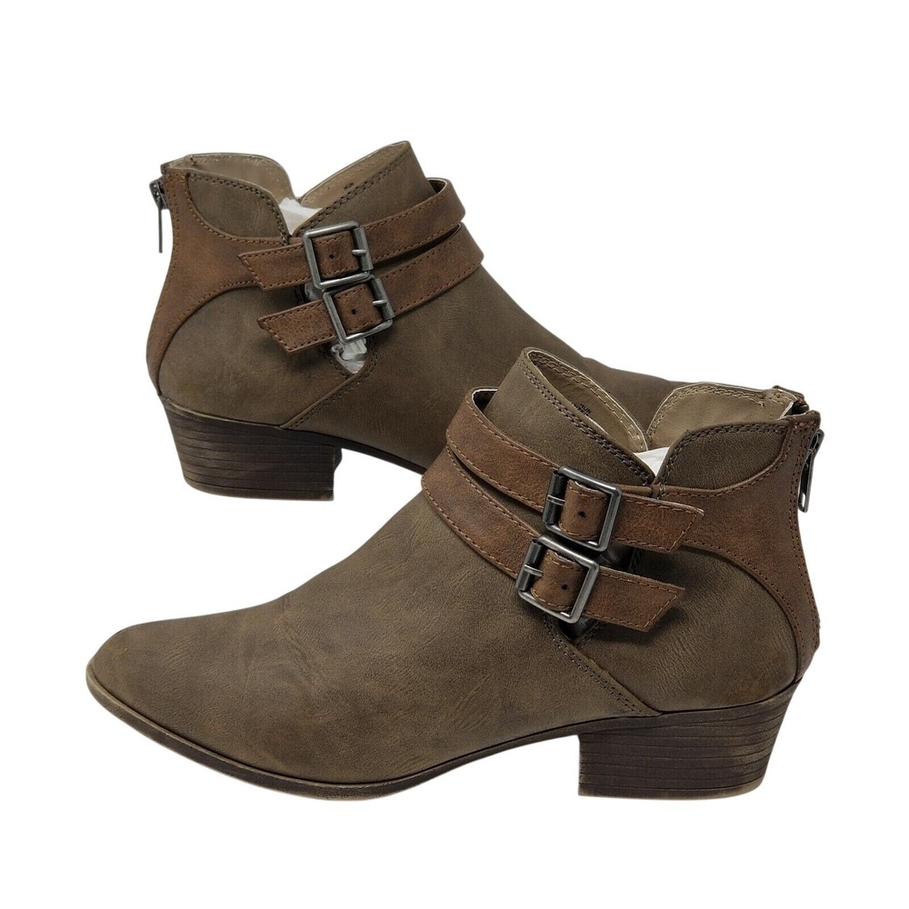 Madden Girl Women's Brown Ankle Boots Shoes 7.5 Medium Festival Moto Farm Rodeo